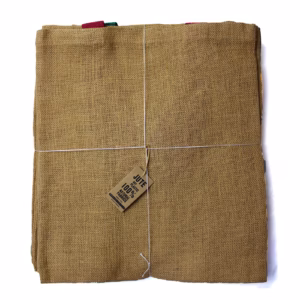 Totebag i Jute - Håndtag i Rød Farve - Stor