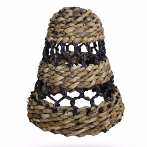 Lampenschirm aus Natürlichem Bananenblatt & Hitam - Raffia - H:36xT:34cm - Groß