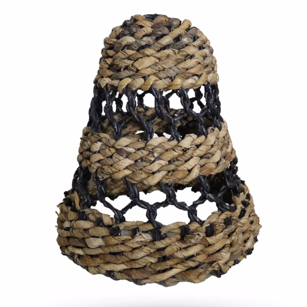 Lampeskærm af Bananblad og Hitam - Raffia - H:36xd:34cm
