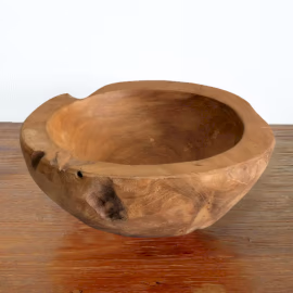 Cuenco de Madera de Teak en Forma Natural Grande