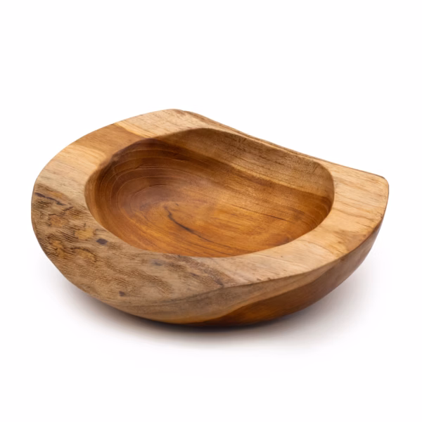 Cuenco de Madera de Teak en Forma Natural Grande