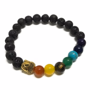 Pulseras de Piedra de Lava - Buda - Chakra
