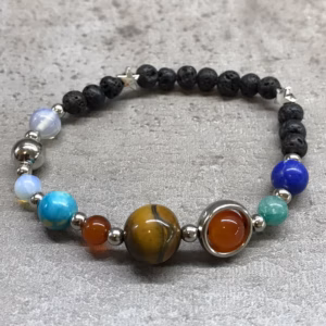 Lavasteen Armband - Zilveren Zonnestelsel