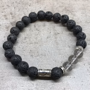 Bracelet Pierre de Lave - Cristal de Roche Tribal