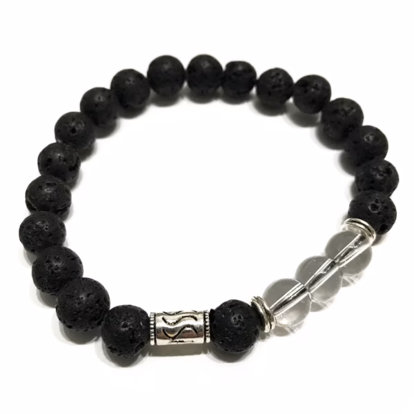 Bracelet Pierre de Lave - Cristal de Roche Tribal