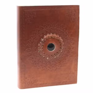 Ledernotizbuch - Schwarzer Onyx 17x12cm