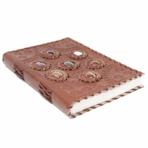Notitieboek - Leer - Chakra Stenen - 22.5x15cm