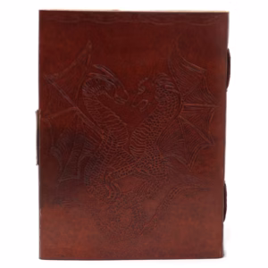 Notesbog med Drage i Læder - 20x15cm