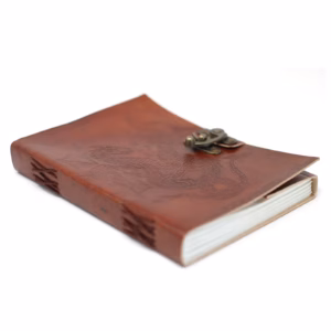 Notesbog med Drage i Læder - 20x15cm