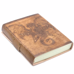 Notesbog med Drage i Læder - 20x15cm