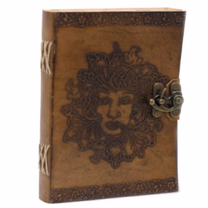 Läderanteckningsbok - Greenman - 20x15cm