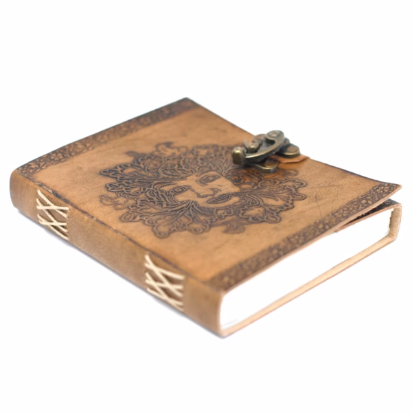 Ledernotizbuch - Grüner Mann - 20x15cm