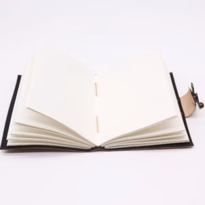 Leather Journel - Plain Paper - Work & Dream Big - 7x5" - Light Tan