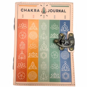 Notesbog i Læder Seven Chakra Colours Deckle - Edge (7x5")
