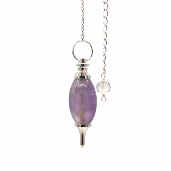 Pendule en Pierre Fine en Forme de Lingam - Améthyste