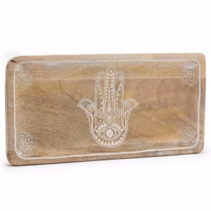 Bandeja Alargada 30x15x2,5cm - Hamsa Blanco