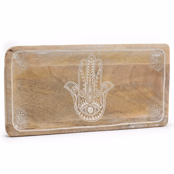 Bandeja Alargada 30x15x2,5cm - Hamsa Blanco