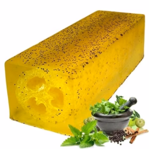 Peppermint & Herb Scrub - Loofah / Luffa Hantverkstvål 115g