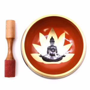 Buddha Singing Bowl Set - Black/Orange - Large