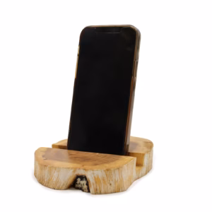 Soporte para el Móvil Grande de Madera de Gamal - Blanqueado