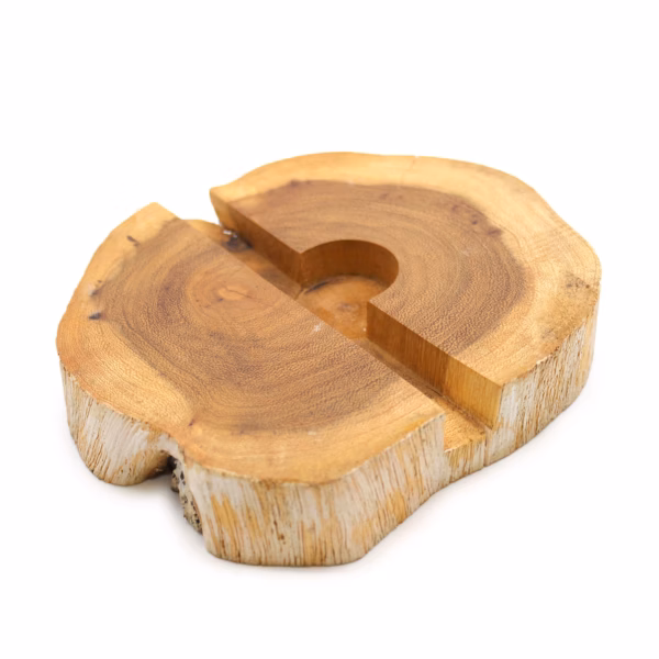 Gamal Wood Phone Holder - Whitewash - Large