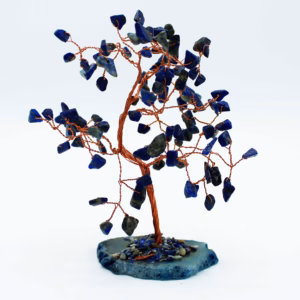 Arbre Pierres Fines - Sodalite - Base Agate Bleue - 100 Pierres - Grand