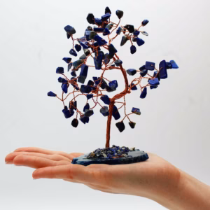 Arbre Pierres Fines - Sodalite - Base Agate Bleue - 100 Pierres - Grand