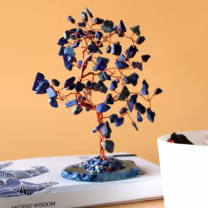 Edelstenenboom - Sodaliet op Blauwe Agaatbasis - 100 Stenen - Groot
