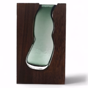 Glazen Vaas / Terrarium Binnen Donker Tung Hout - Groot