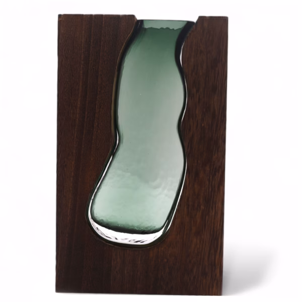 Glazen Vaas / Terrarium Binnen Donker Tung Hout - Groot