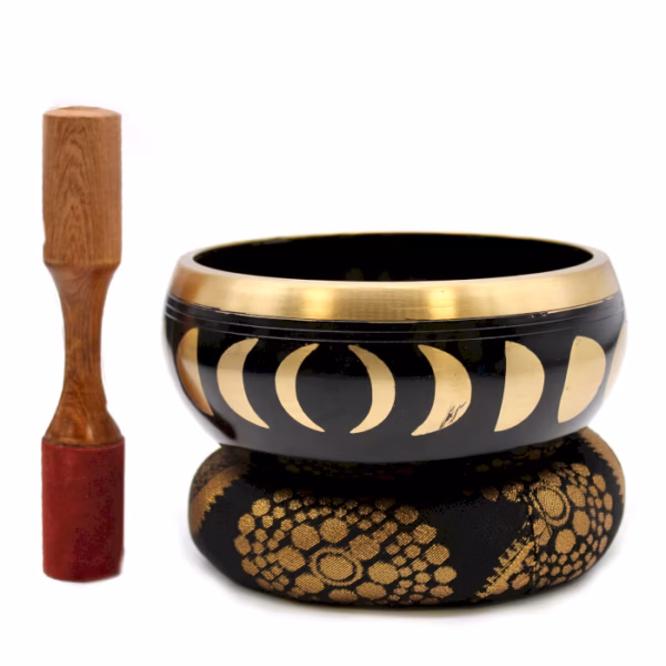 Mondphasen - Klangschalen - Set - Schwarz,14cm - Groß