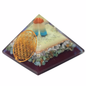 Orgonit Pyramide 80mm - Blume des Lebens Symbols - Groß