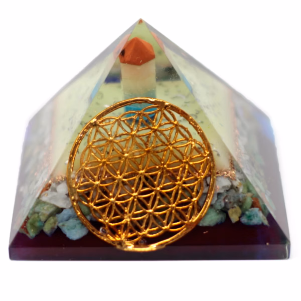 Organite Pyramid - Flower of Life Symbol - Large