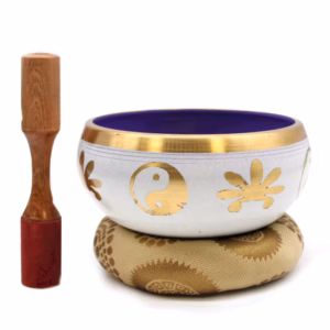 Yin - Und Yang - Klangschalen - Set - Weiß/Lila,14cm - Groß
