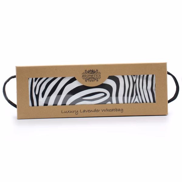 Sac de Blé de Lavande de Luxe dans une Boîte Cadeau - Zebra