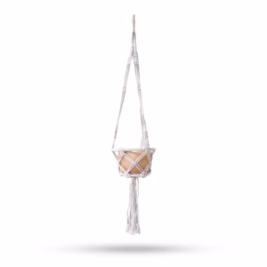 Macrame Hooped Pot Holder - Natural - Hoop - Small