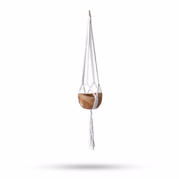 Makramee - Topfhalter Classic - Natur Großer Topf