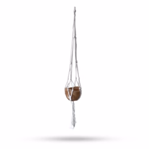 Porta Maceta de Macrame Clasico - Natural Mediano