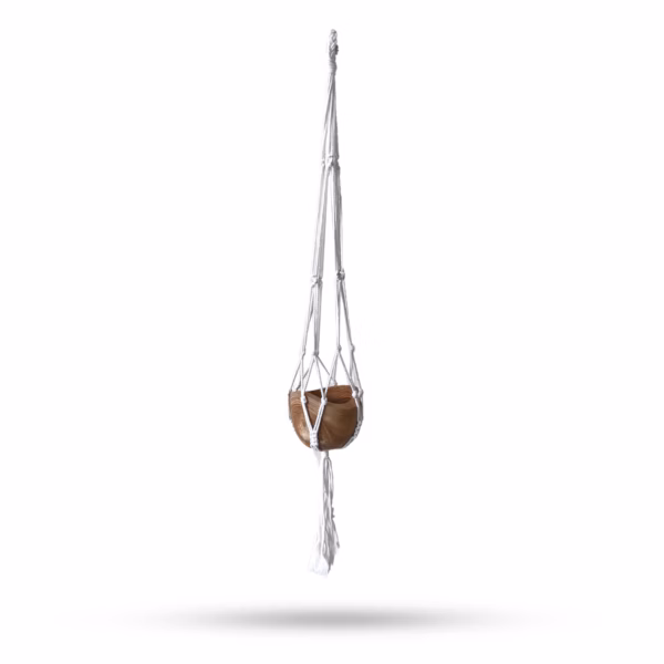 Macramé Potteholder Classic - Naturlig - Mellemstor
