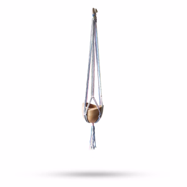 Macramé Potteholder Classic - Pastelfarver Badeværelse - Mellemstor