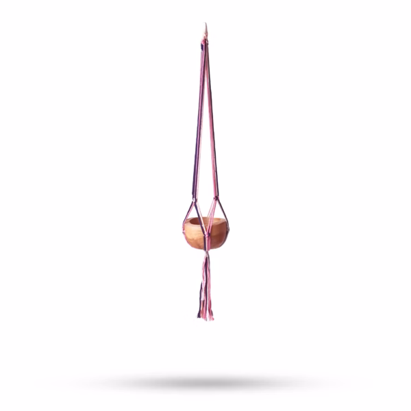 Suspension Macramé pour Pot de Fleurs Classique Moyen Salon - Tons Pastel