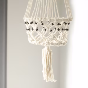 Macrame Pot Holder - Large Single Beaded