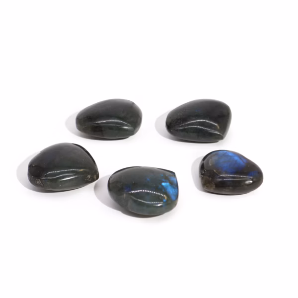 Madagascar Labradorite Hearts Stones - Approx. 17 - 31gm 30 - 40mm