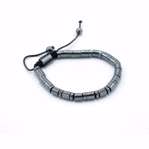 Magnetisk Shamballa Armband av Hematit - Cylindrar & Cirklar