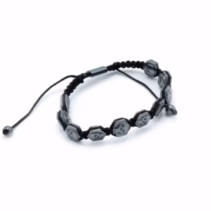 Magnetische Hematiet Shamballa Armband - Zeshoekige Schedels