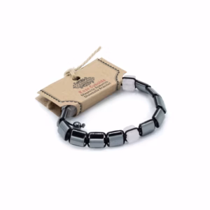 Pulsera Magnetica Hematites Shamballa - Cuboides Rosa