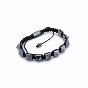 Magnetische Hematiet Shamballa Armband - Stekelige Piramides