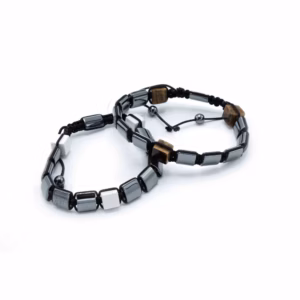 Magnetische Hematiet Shamballa Armband - Stekelige Piramides