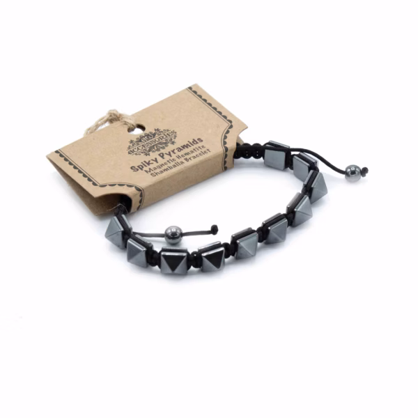 Magnetische Hematiet Shamballa Armband - Stekelige Piramides
