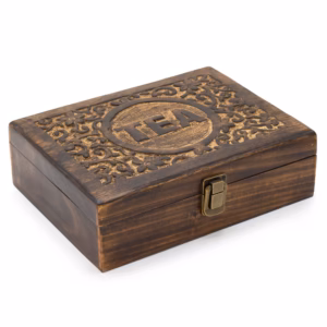 Mango Carved Tea Box - 12 Compartments 30x23x10cm